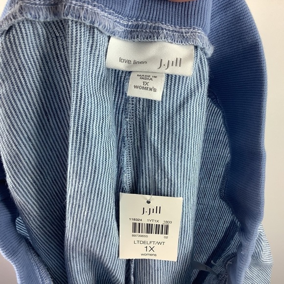 J.Jill Love Linen Striped Linen Cropped Pants - Picture 3 of 5